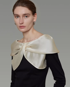 Satin Panel Off-Shoulder Knit UNS0037