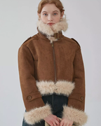 Stand Neck Mouton Short Coat JIU0014