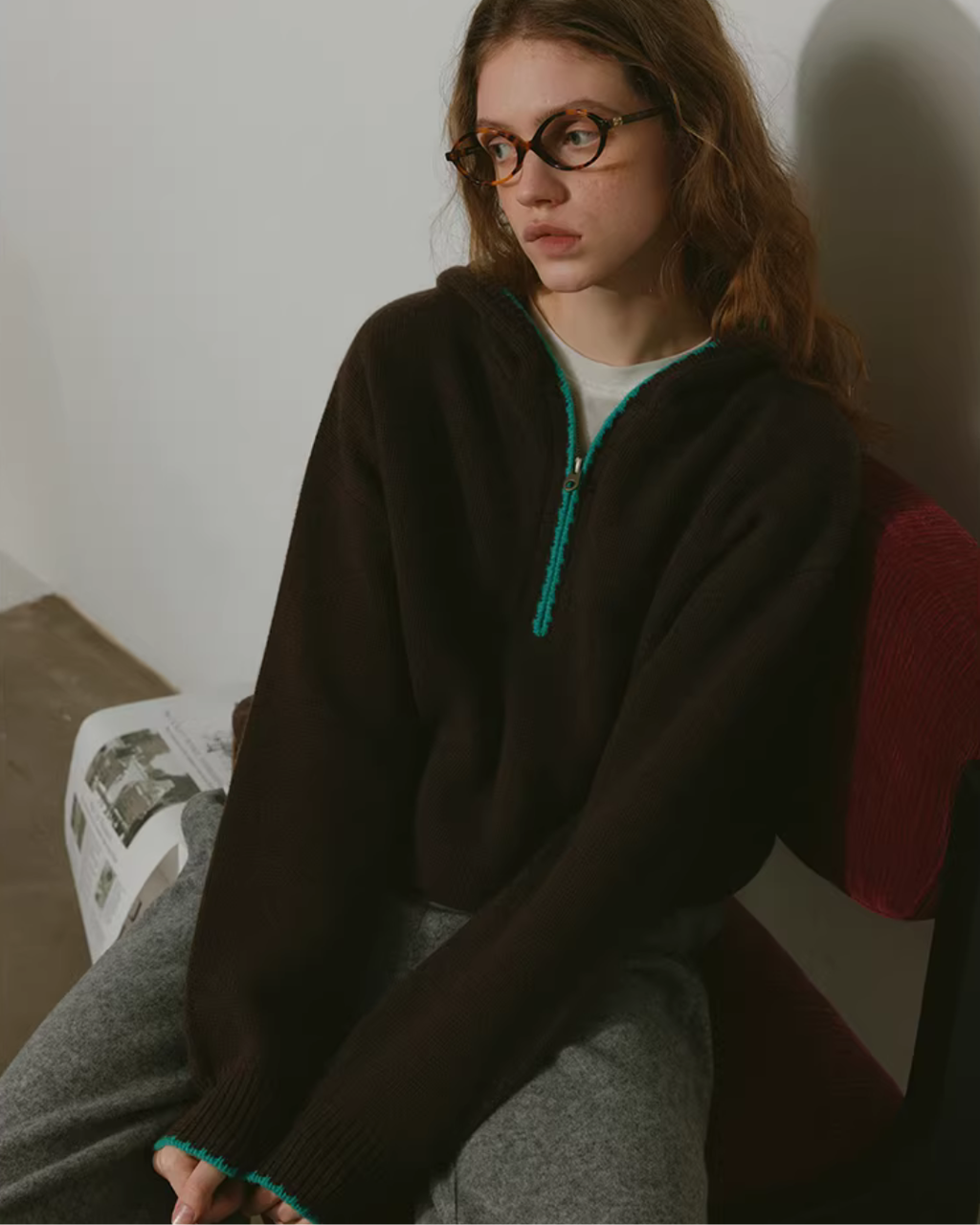 Half-Zip Hooded Knit RLZ0003