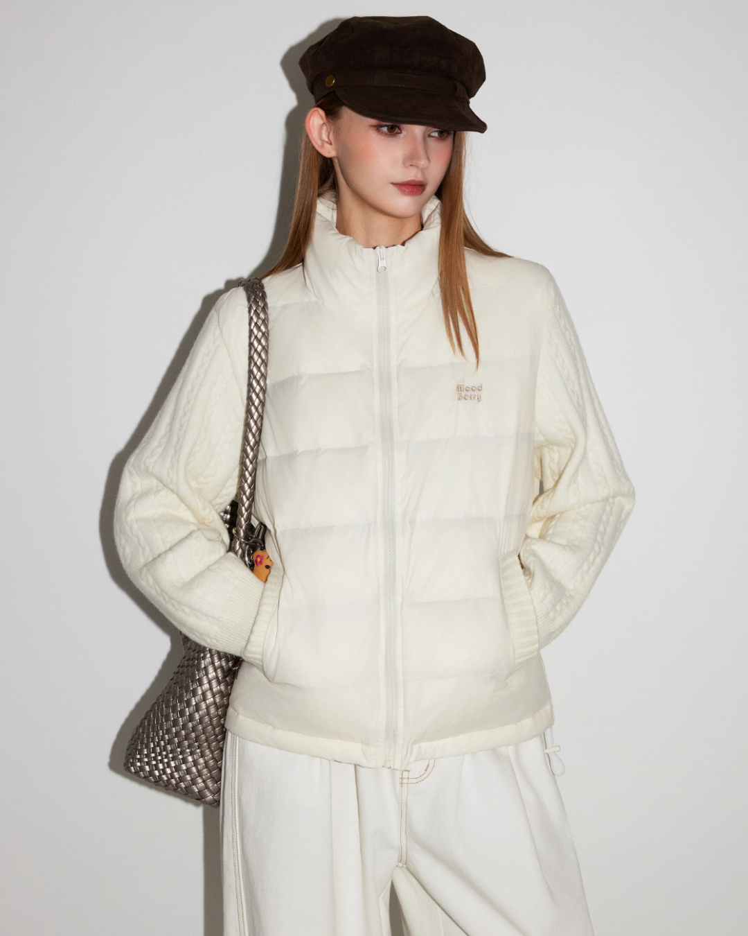 Stand Collar Knit Down Jacket MDB0015