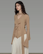 Bow-Tie Flare Sleeve Blouse UNS0006