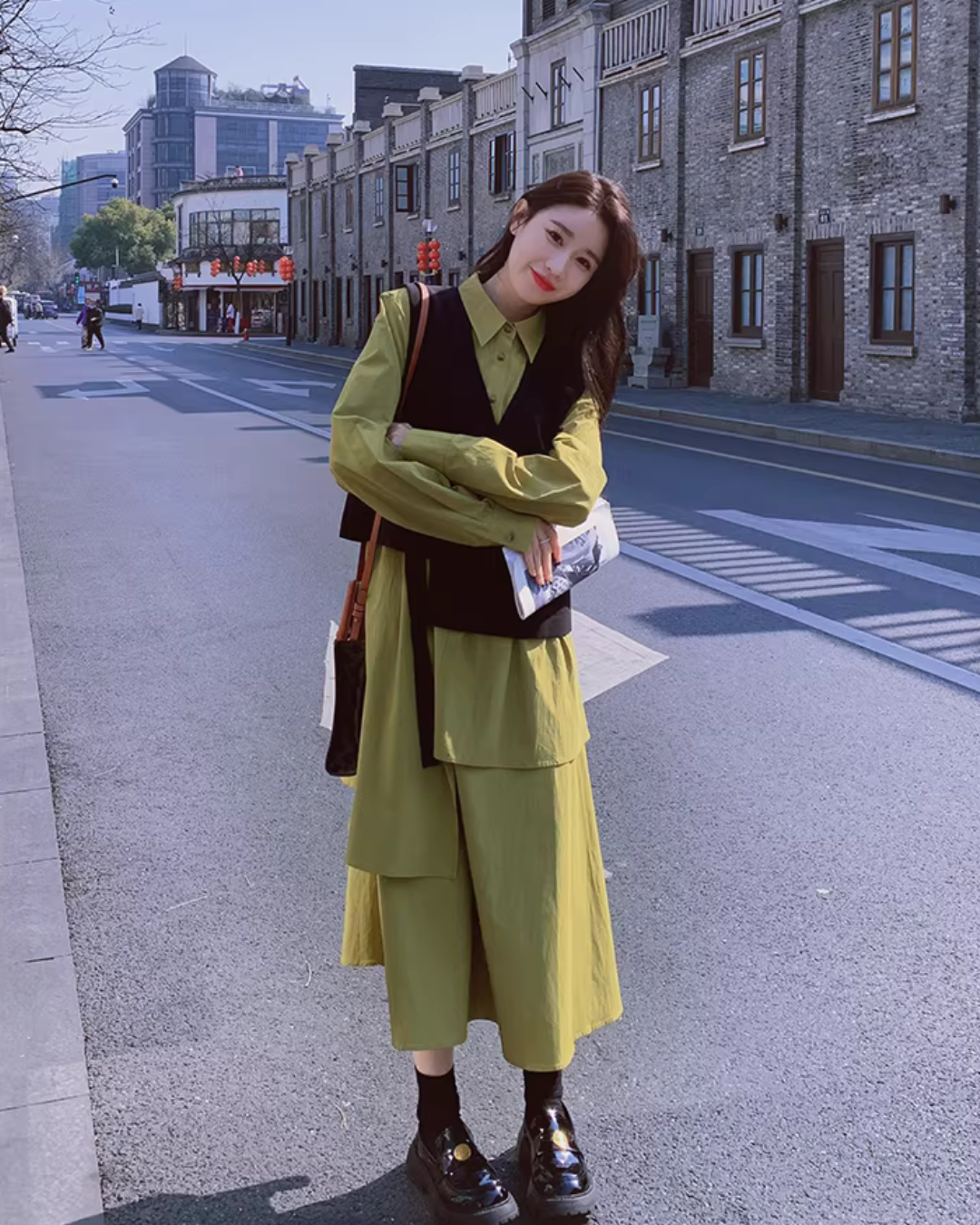 Tiered Shirt Dress / Asymmetrical Vest QAZ0048