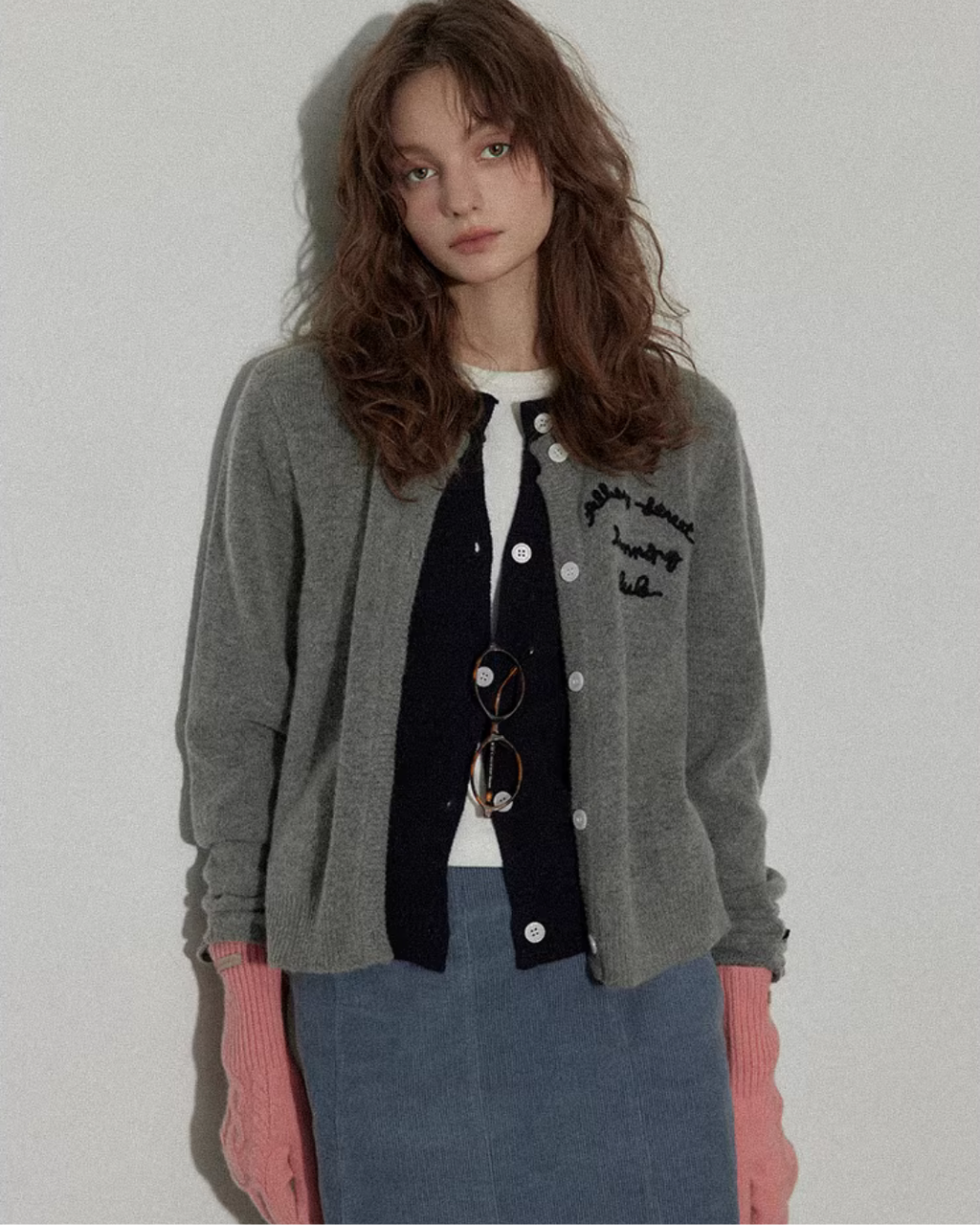 Layered-Style Knit Cardigan RLZ0020