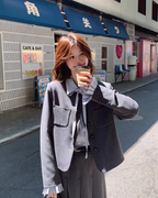 Classic Jacket / Pleated Skirt / Ribbon Tie Shirt QAZ0016