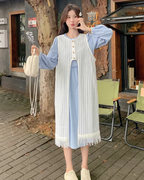 Shirt Dress / Knit Long Vest QAZ0086