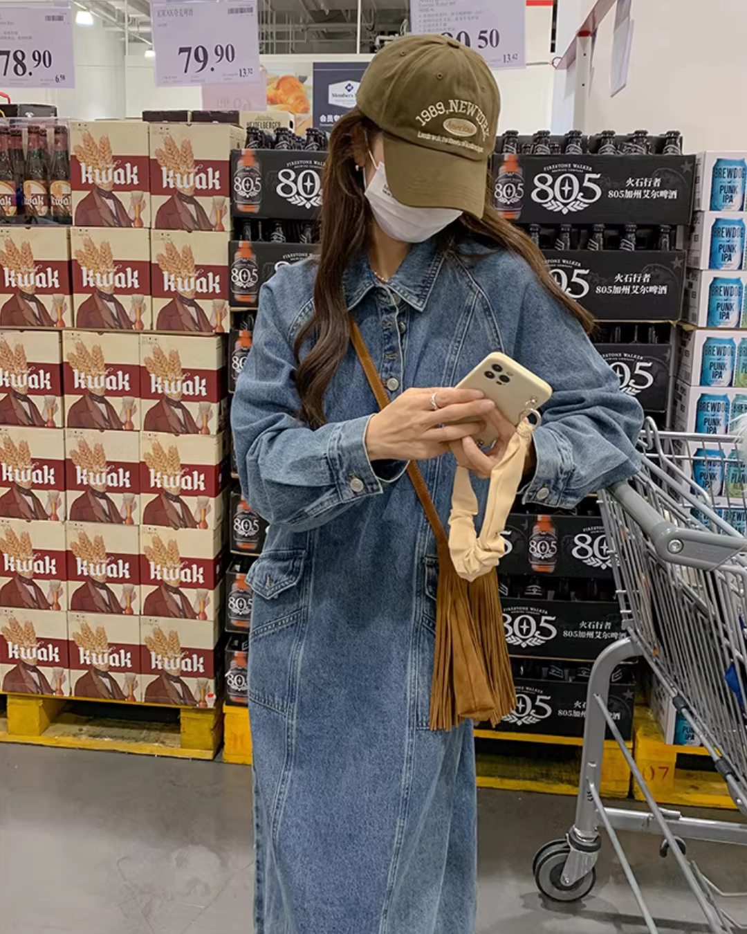 Vintage Denim Shirt Dress QAZ0062