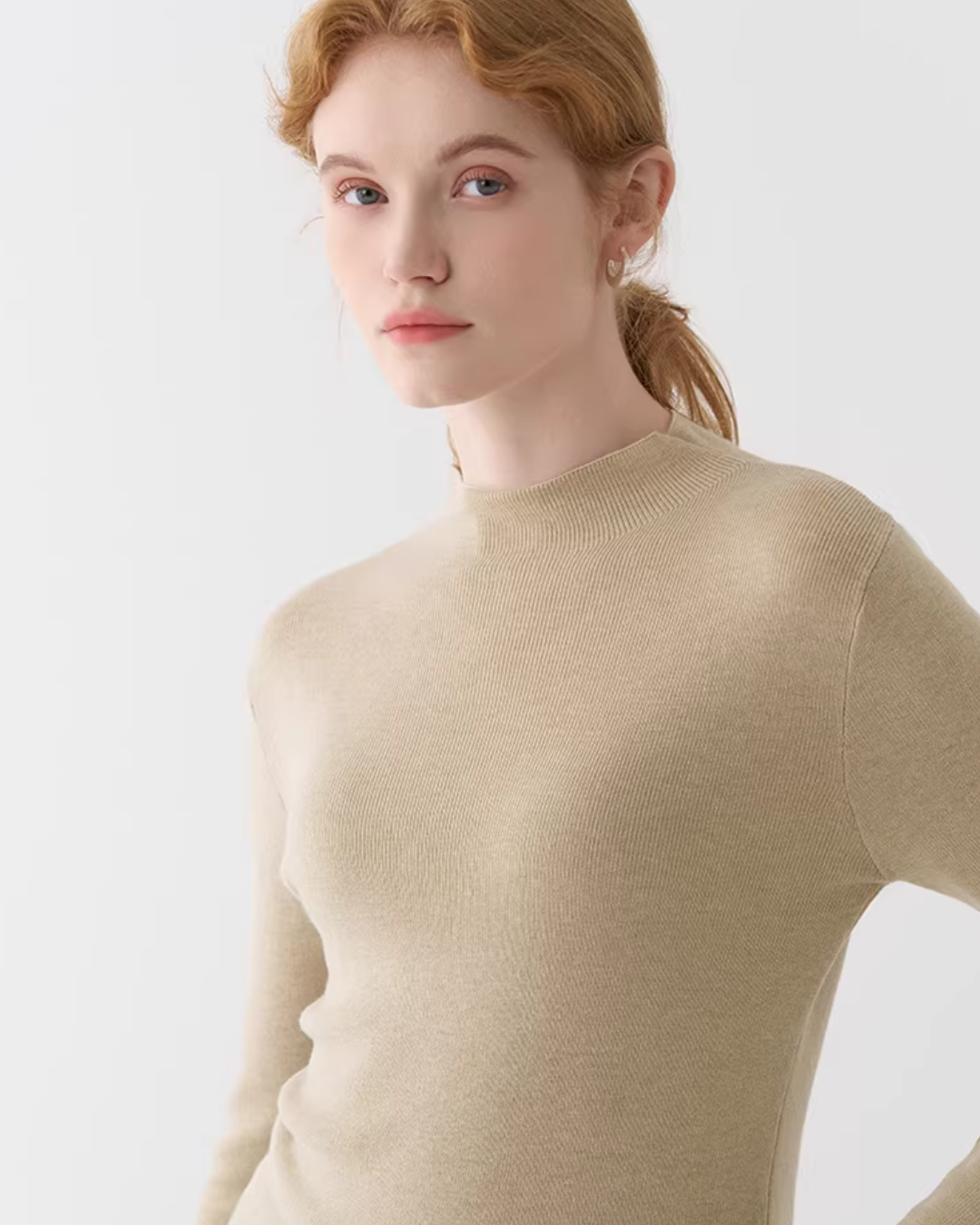 Mock Neck Knit Top JIU0034