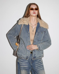 Fleece Collar Denim Jacket MDB0023