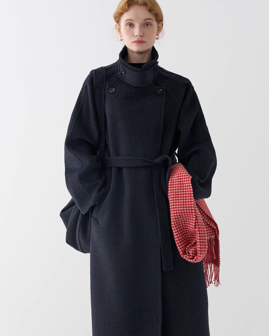 Stand Collar Long Coat JIU0006