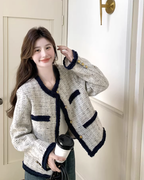 Gold Button Tweed Jacket QAZ0036