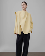 Irregular Collar Double-Faced Coat UNS0032