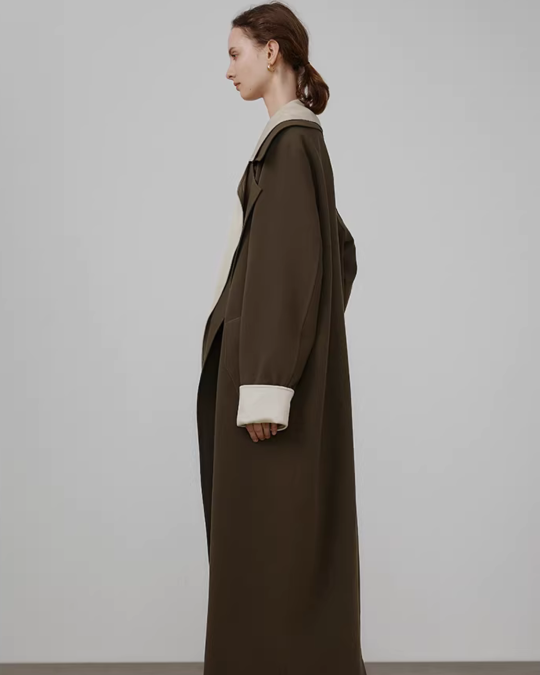 Color Block Trench Coat UNS0020