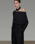 Bow-Tie Drape Blouse UNS0015