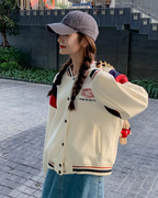 Tricolor Color Oversized Stadium Jumper QAZ0063