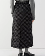 Retro Plaid Wool Skirt JIU0005