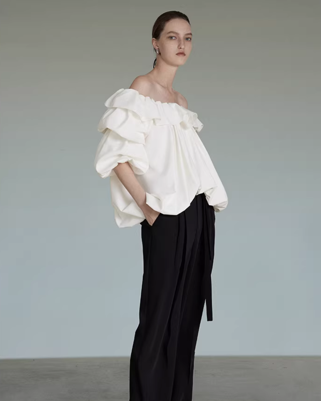 Frilled Off-Shoulder TopUNS0026