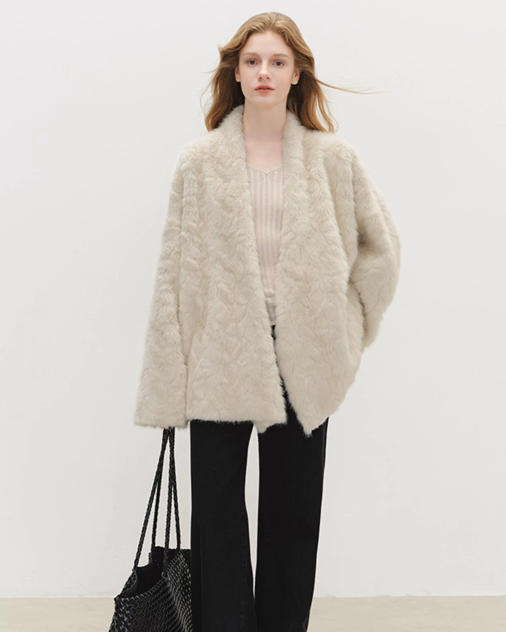 Collarless Fluffy Cardigan BBG0015