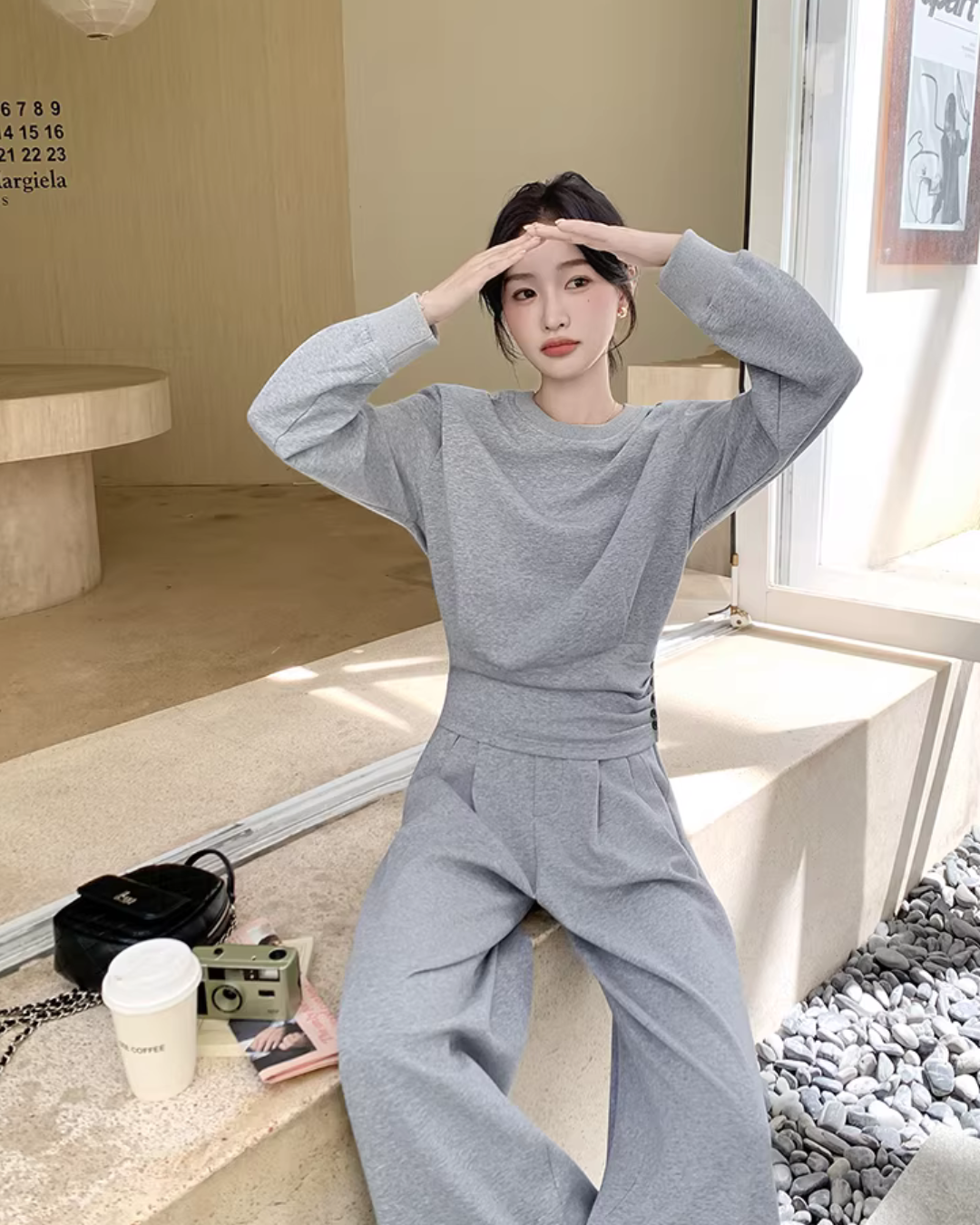Sweatshirt / Wide-Leg Pants QAZ0009
