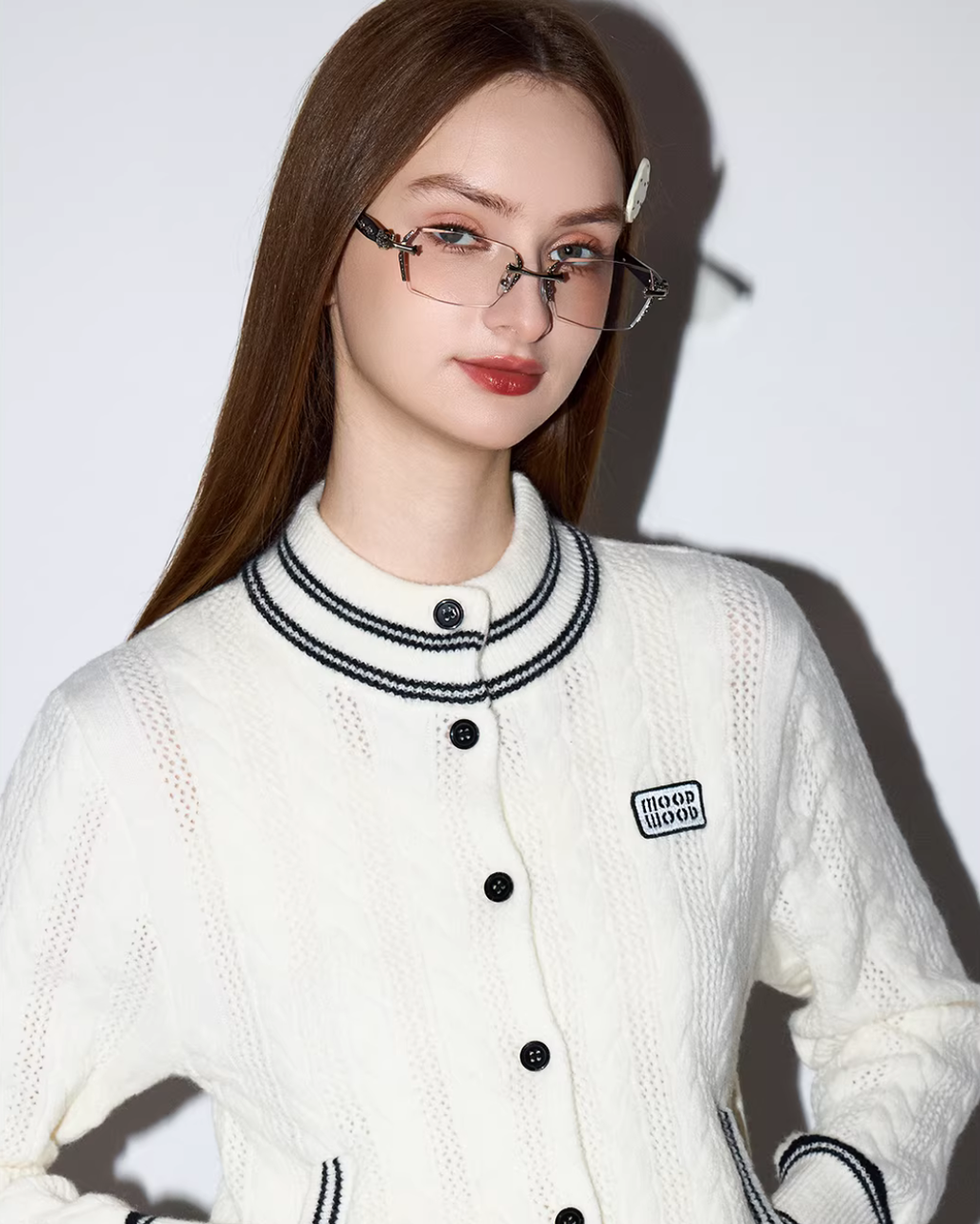 Stand Collar Knit Cardigan MDB0034