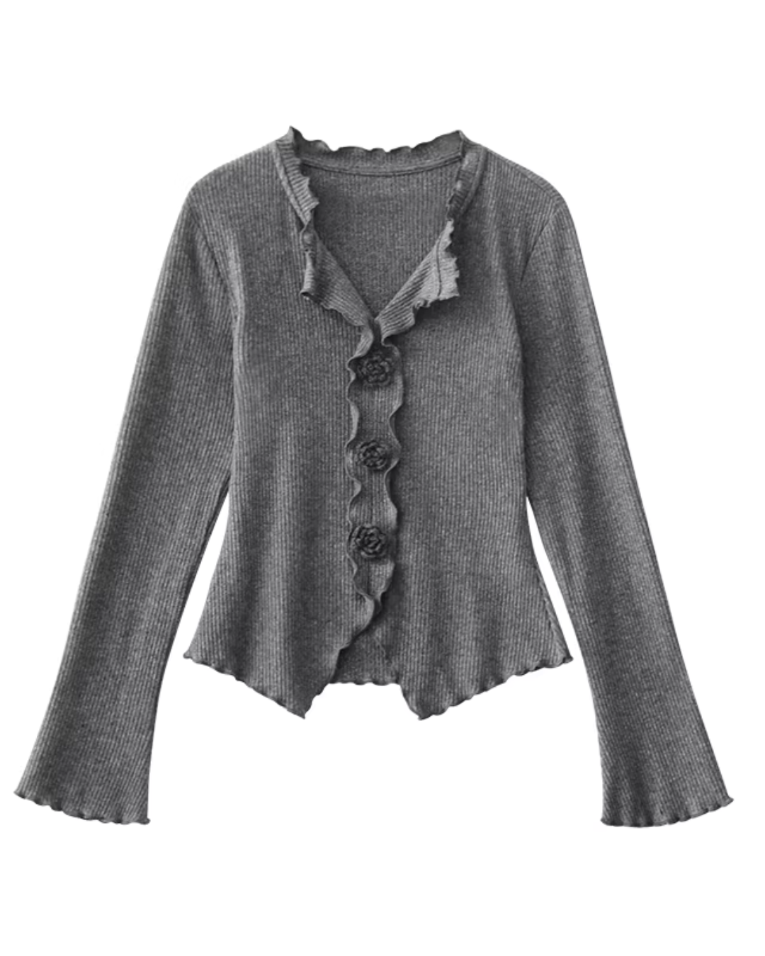 Rose Motif Frill Top JIU0045