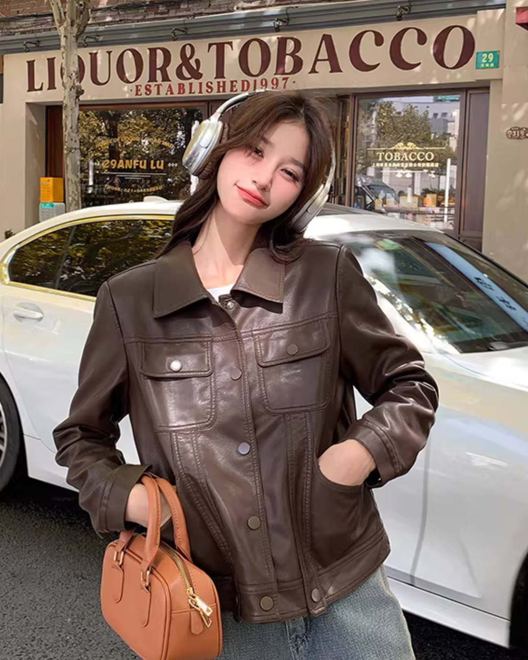 Retro Short Leather Jacket QAZ0039