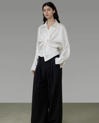 Asymmetrical Long-Sleeve Shirt UNS0007