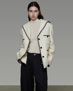 Color-Block Chic Tweed Jacket UNS0004