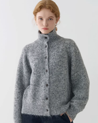 Stand Collar Knit Cardigan JIU0001