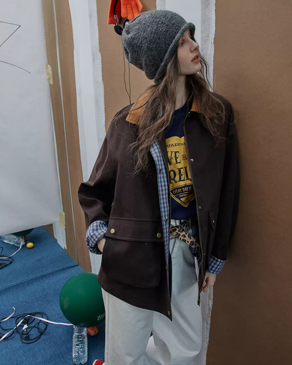 Plaid Patchwork Loose Jacket RLZ0011