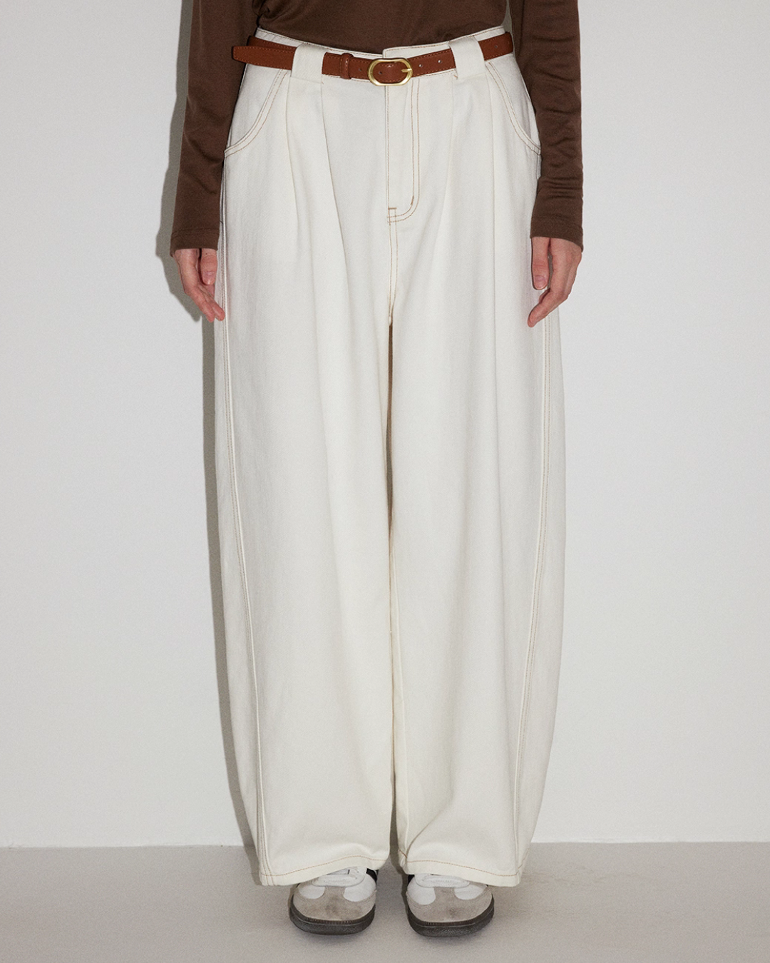 Relaxed Curved Slacks Pants MDB0010