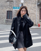 Fake Leather Oversized Jacket QAZ0055