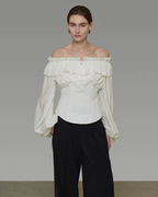 Double Ruffle Off-Shoulder Top UNS0053
