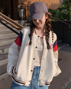 Tricolor Color Oversized Stadium Jumper QAZ0063