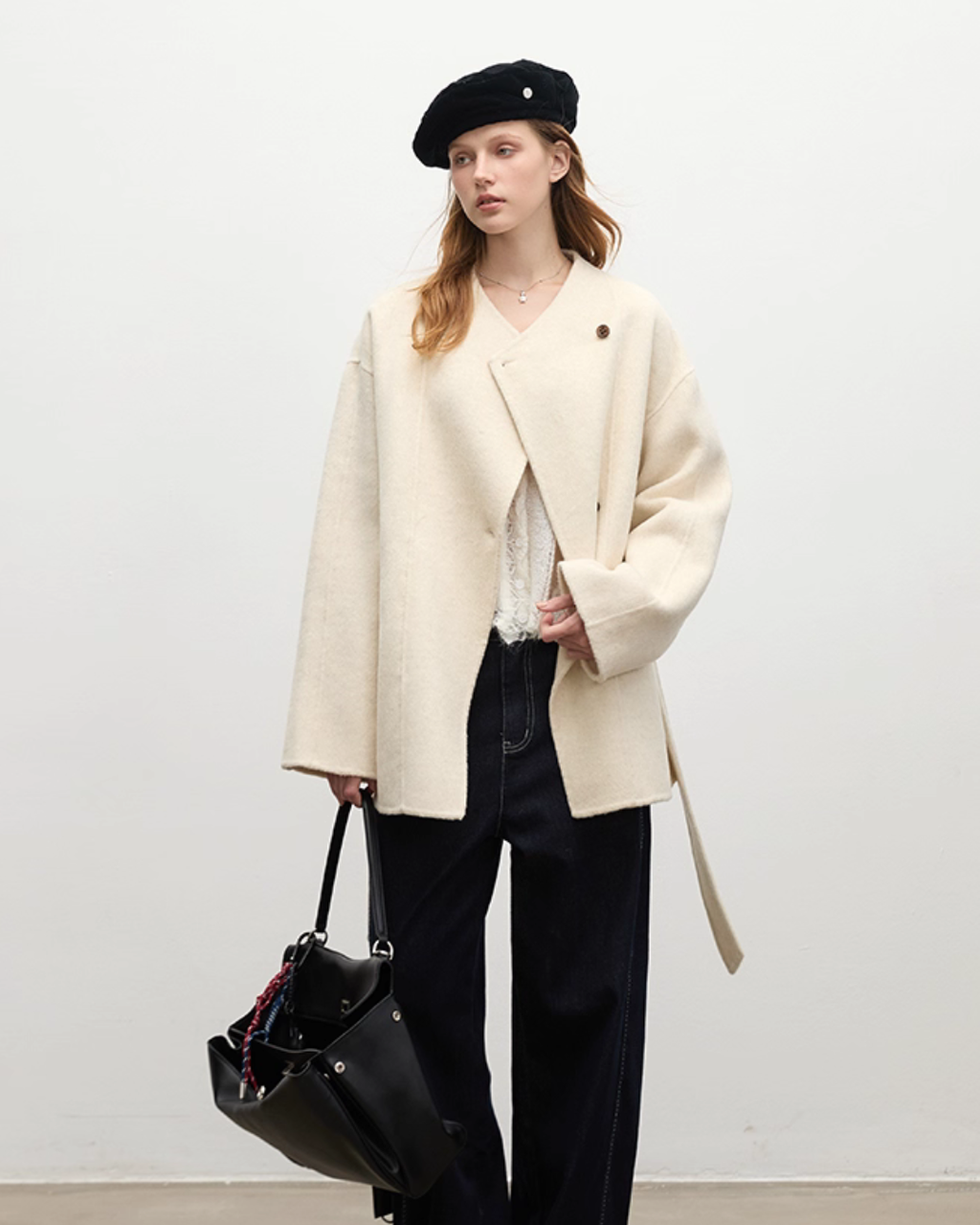 Wool Nylon Velour Cocoon Coat BBG0016