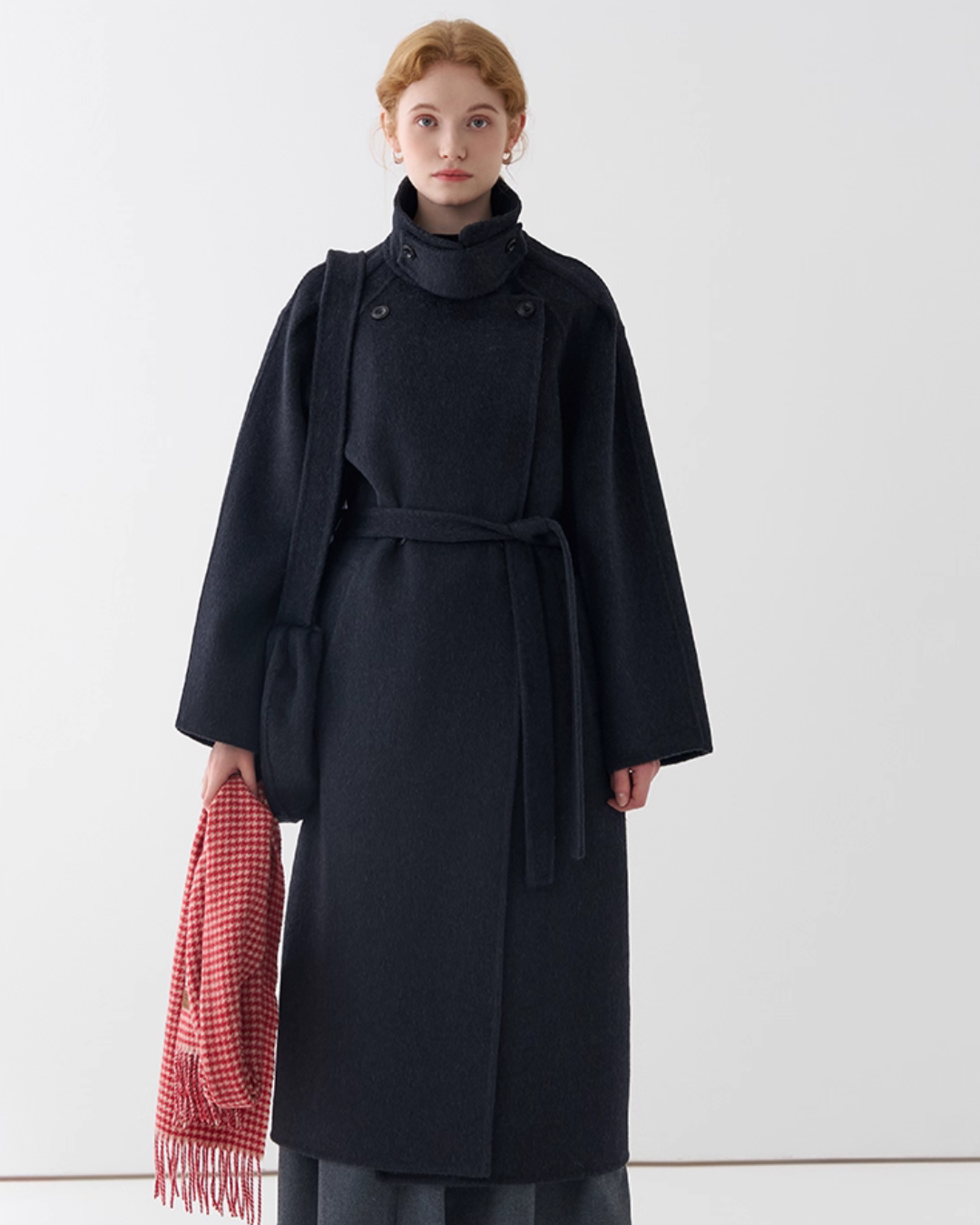 Stand Collar Long Coat JIU0006