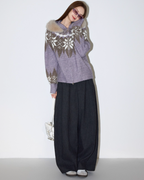 Fur Collar Nordic Knit Jacket MDB0005