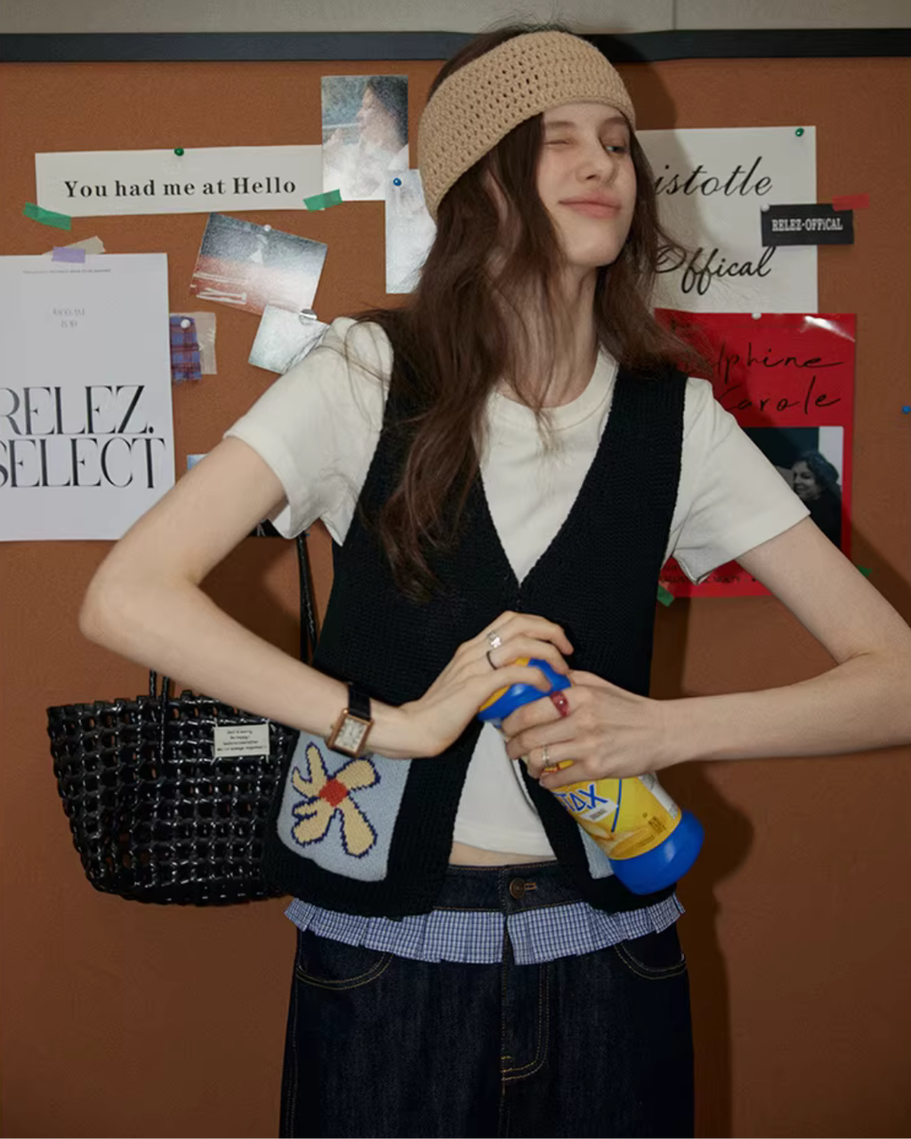 Floral Pocket Knit Vest RLZ0012