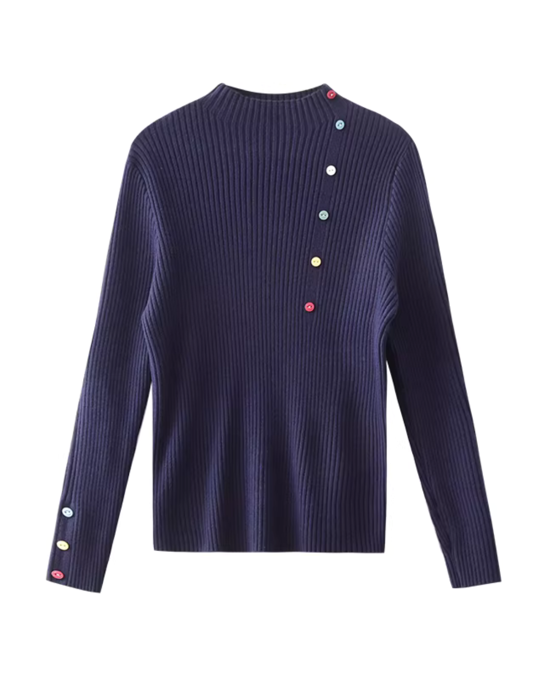 Multi-Button Rib Knit Top JIU0046