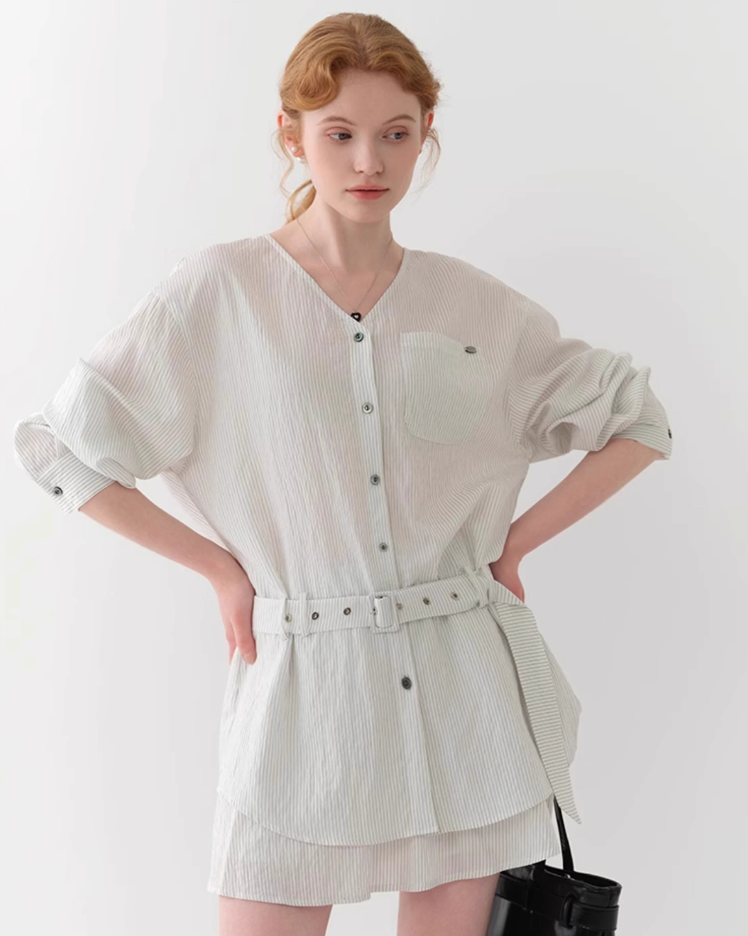 Striped Long-Sleeve Shirt JIU0004