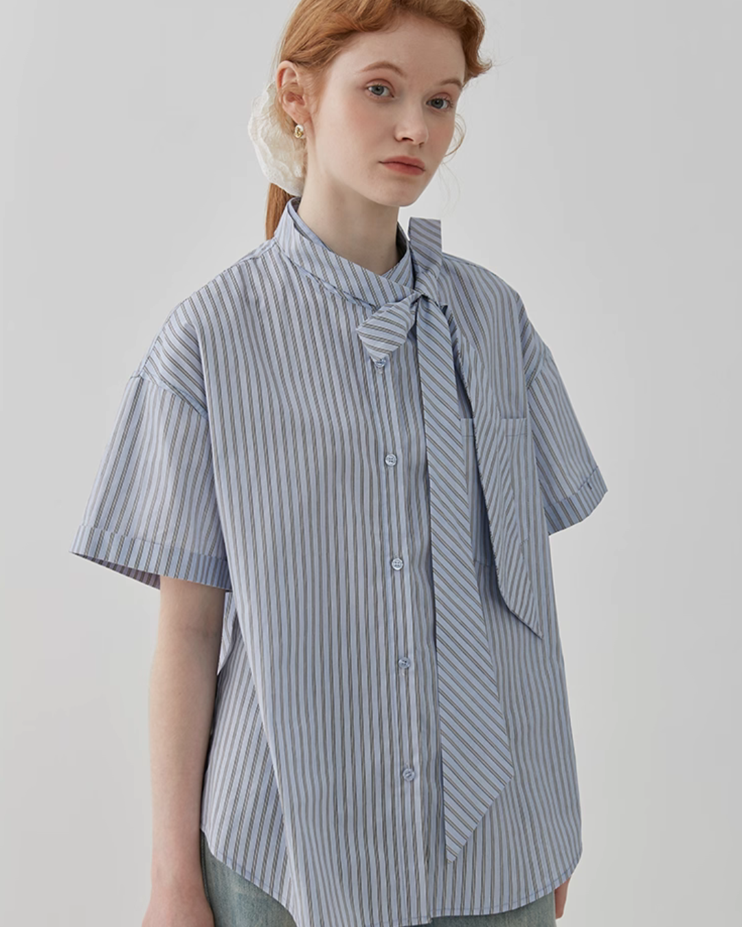 Bow Tie Striped Shirt JIU0016