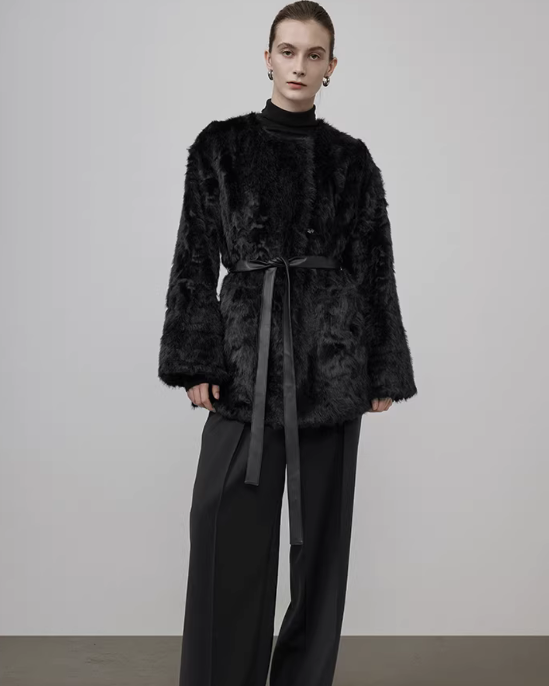 Fur Mid-Length Coat UNS0003