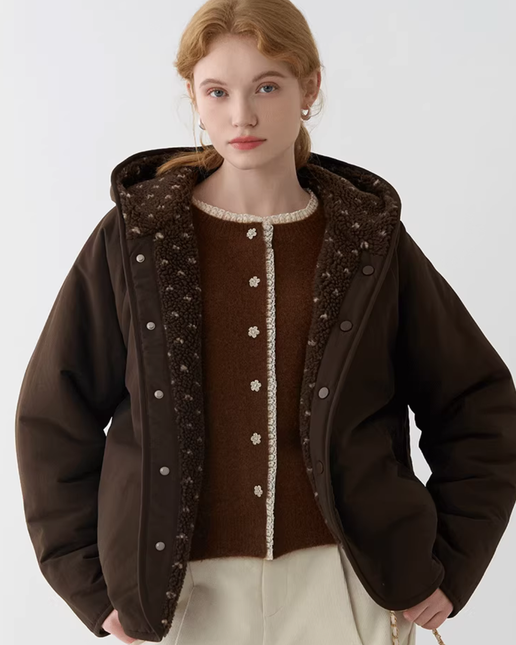 Reversible Fleece Casual Coat JIU0037