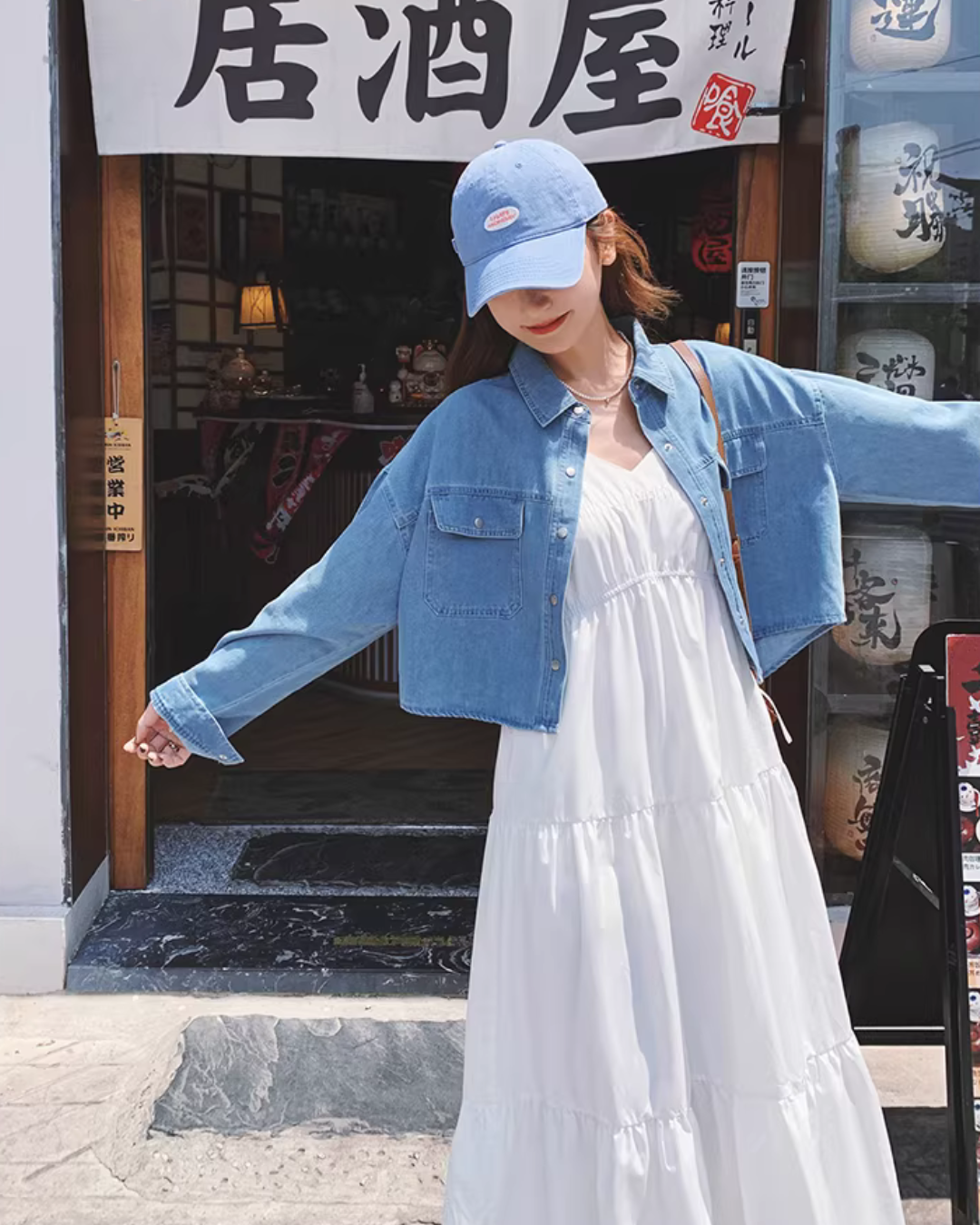 Denim Shirt / Cami Flare Dress QAZ0029