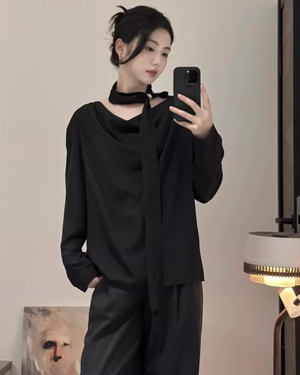 Bow-Tie Drape Blouse UNS0015