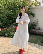 Cotton Voile Gather Dress QAZ0066
