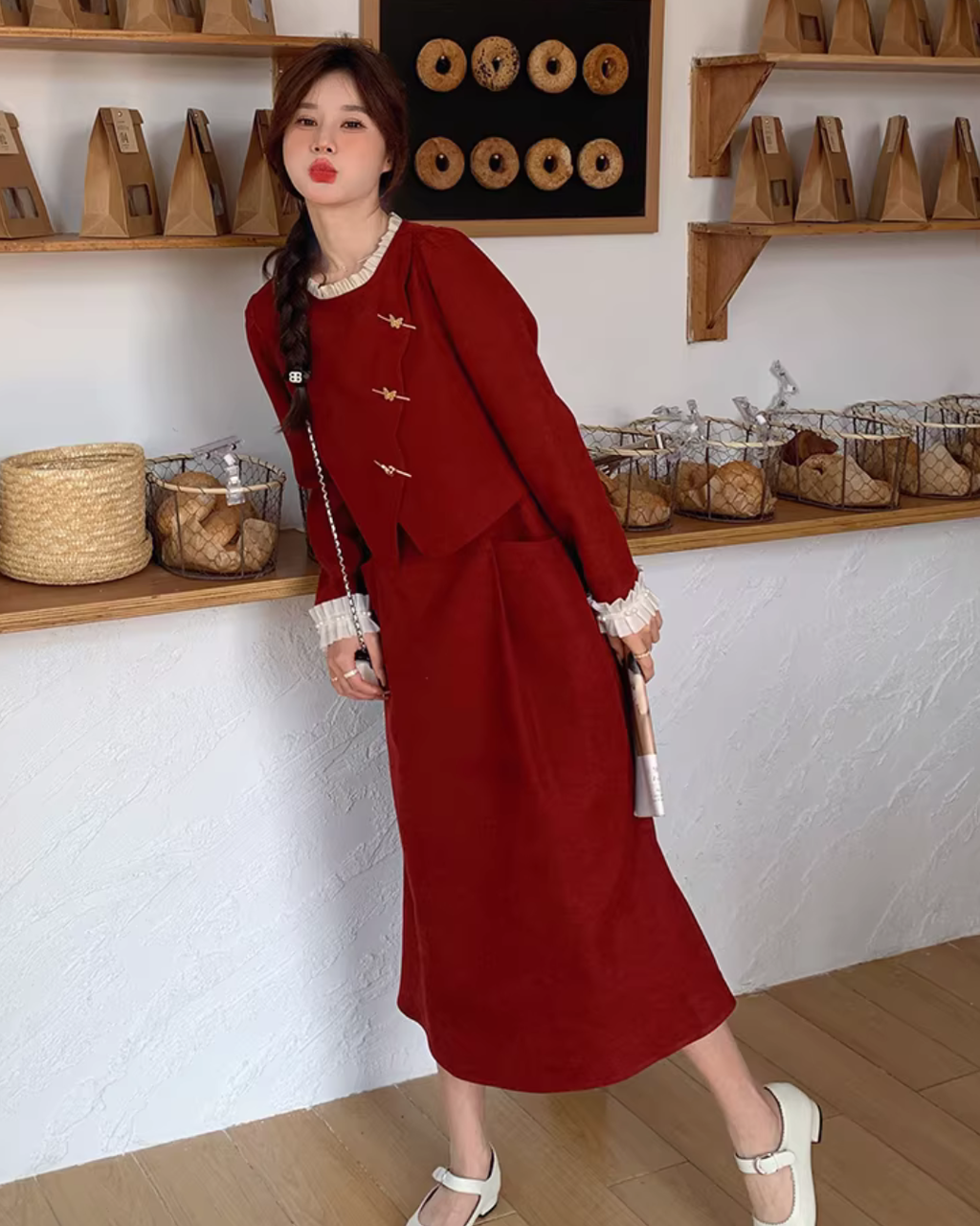 Pearl China Button Dress QAZ0084