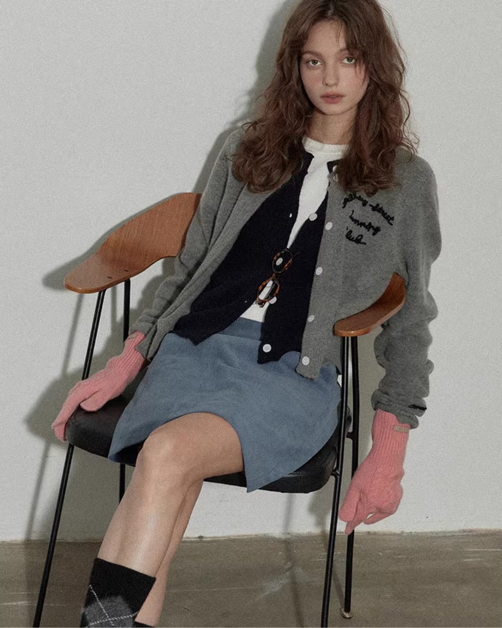 Layered-Style Knit Cardigan RLZ0020