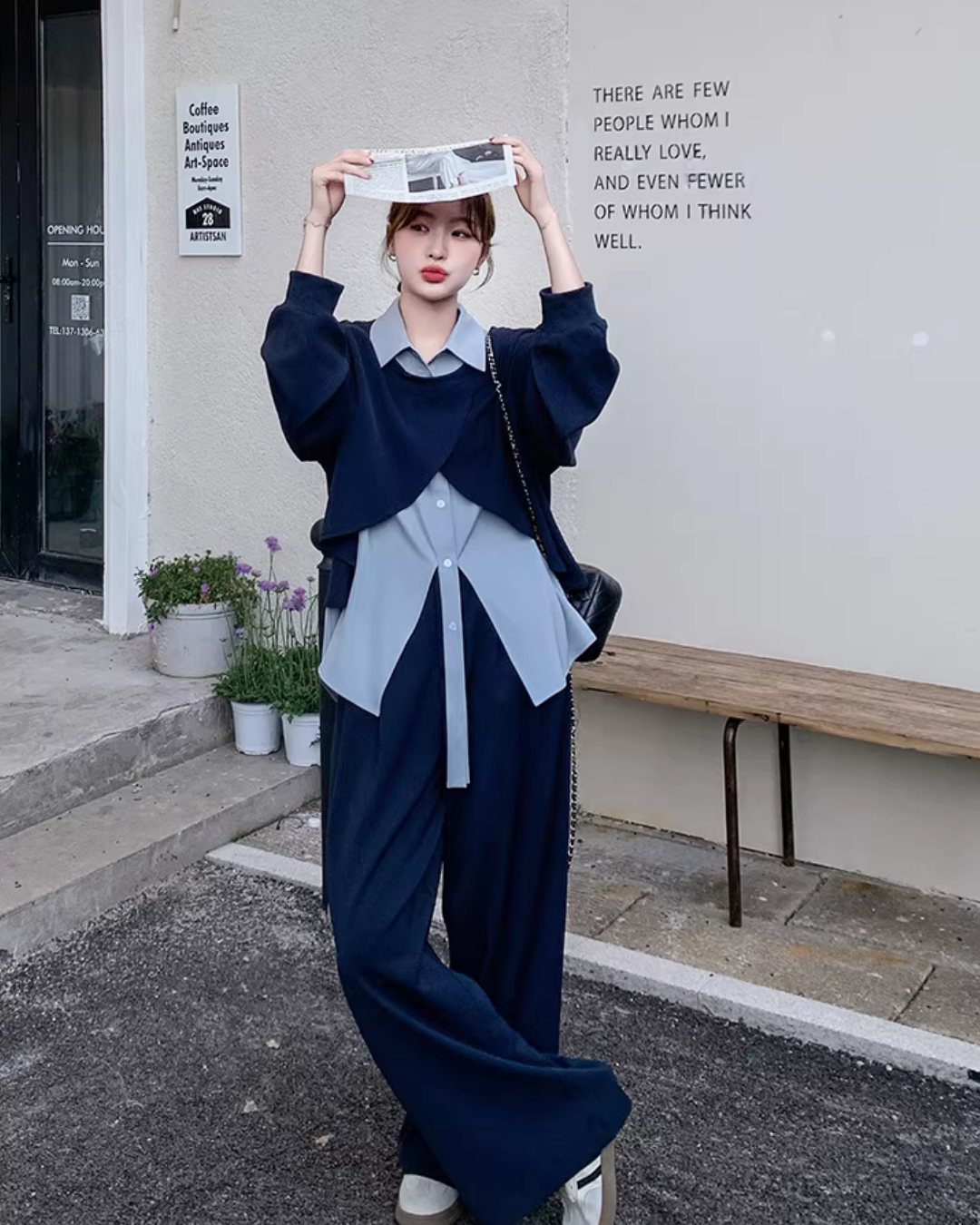 Fake Layered Shirt / Wide Pants QAZ0042