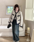 Gold Button Tweed Jacket QAZ0036