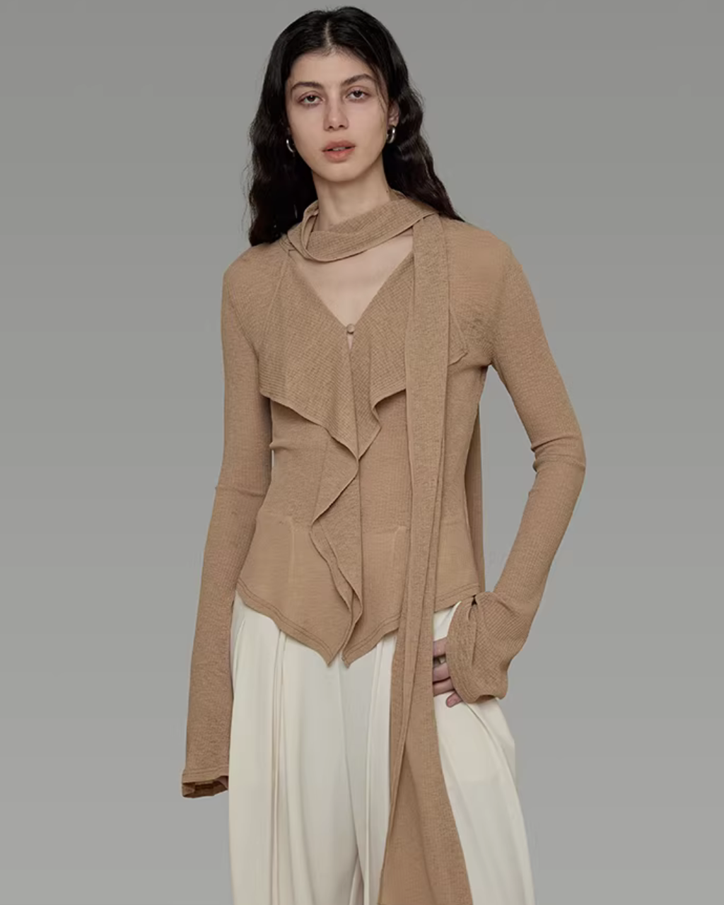 Bow-Tie Flare Sleeve Blouse UNS0006